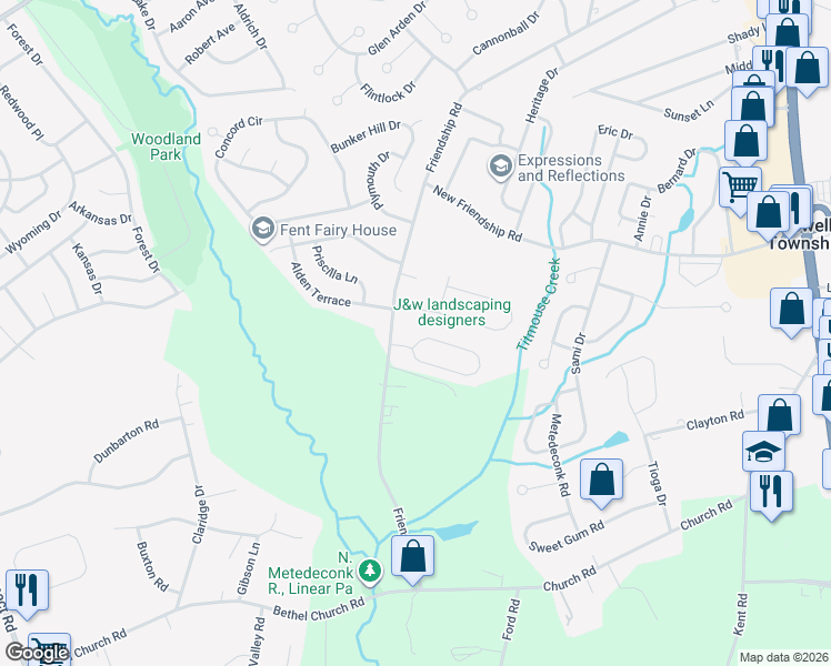map of restaurants, bars, coffee shops, grocery stores, and more near 40 Cherry Tree Circle in Howell Township
