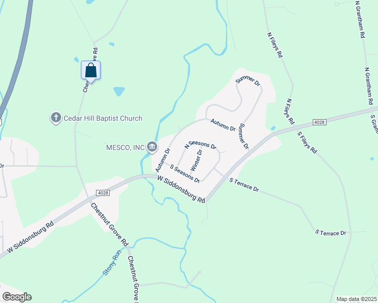 map of restaurants, bars, coffee shops, grocery stores, and more near 8 North Seasons Drive in Dillsburg