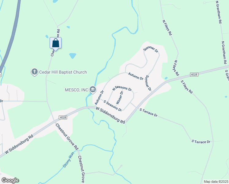 map of restaurants, bars, coffee shops, grocery stores, and more near 8 North Seasons Drive in Dillsburg