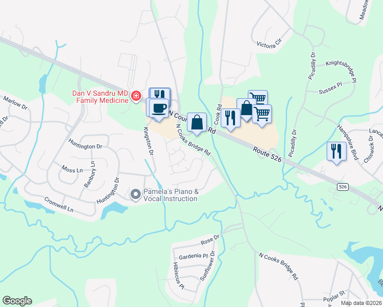 map of restaurants, bars, coffee shops, grocery stores, and more near 226 Brookfield Drive in Jackson Township