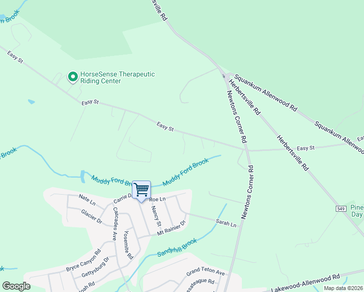 map of restaurants, bars, coffee shops, grocery stores, and more near 274 Easy Street in Howell Township