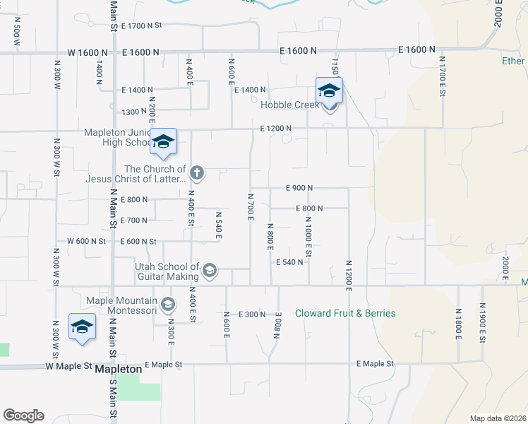 map of restaurants, bars, coffee shops, grocery stores, and more near 728 North 700 East in Mapleton