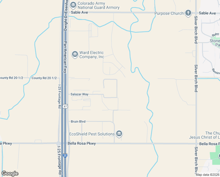 map of restaurants, bars, coffee shops, grocery stores, and more near 4185 Salazar Way in Longmont