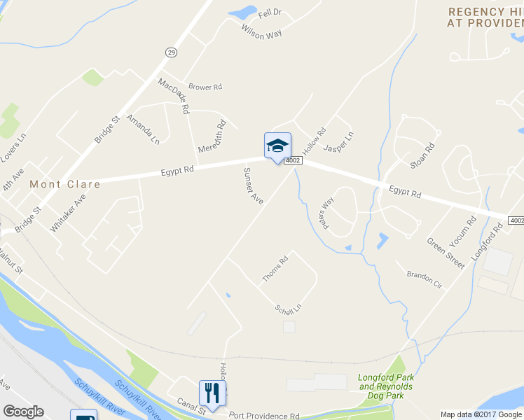 map of restaurants, bars, coffee shops, grocery stores, and more near 680 Hollow Road in Phoenixville