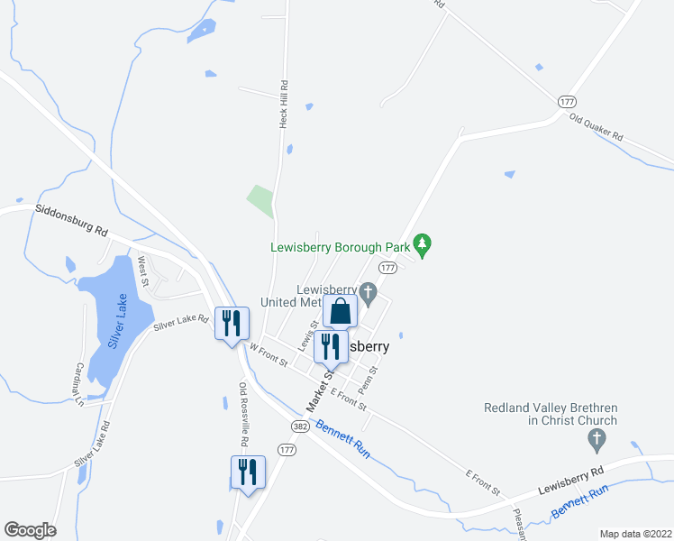 map of restaurants, bars, coffee shops, grocery stores, and more near 311 Lewisberry Court in Lewisberry
