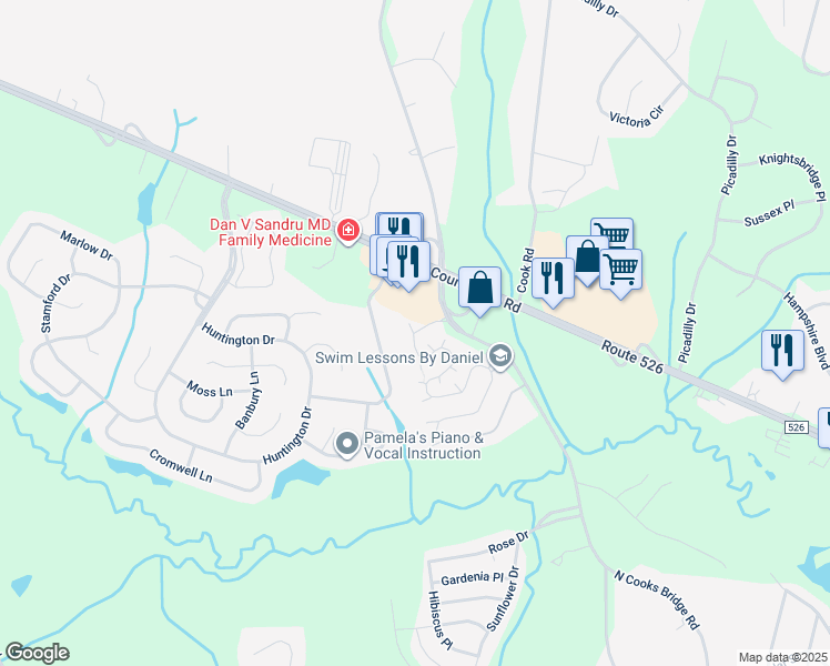 map of restaurants, bars, coffee shops, grocery stores, and more near 359 Brookfield Drive in Jackson