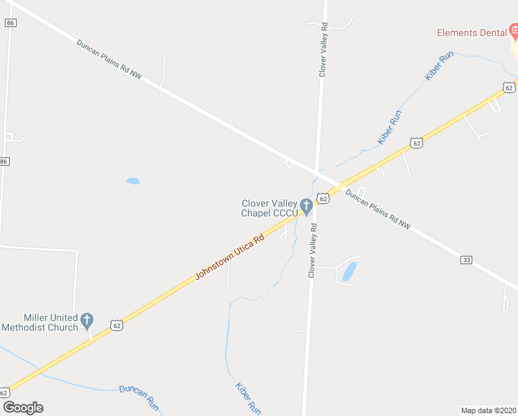map of restaurants, bars, coffee shops, grocery stores, and more near 12428 Johnstown-Utica Road Northwest in Johnstown