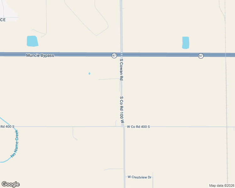 map of restaurants, bars, coffee shops, grocery stores, and more near 6101 South Cowan Road in Muncie