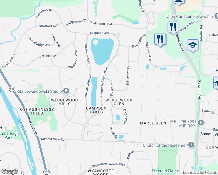 map of restaurants, bars, coffee shops, grocery stores, and more near 8236 Campden Lakes Boulevard in Dublin