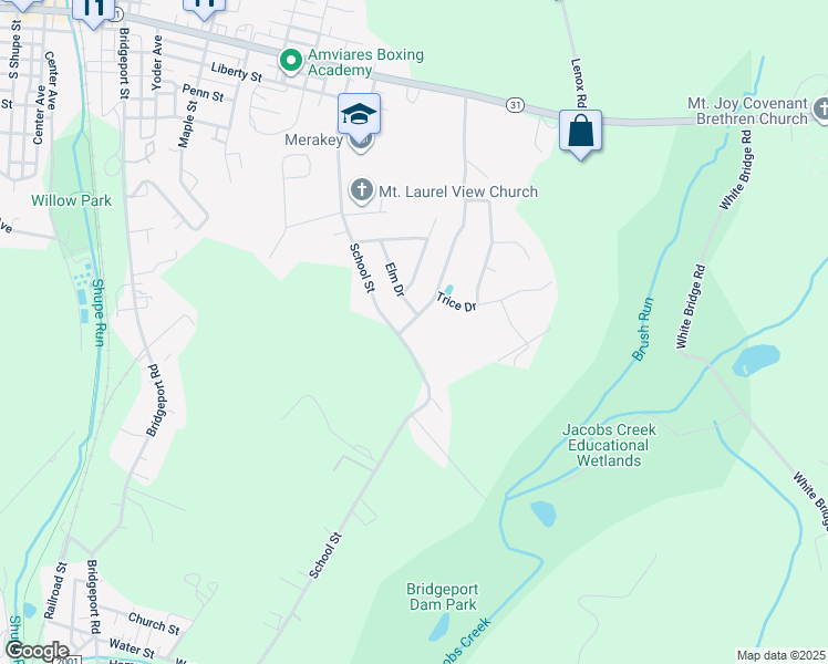 map of restaurants, bars, coffee shops, grocery stores, and more near 106 Mellingertown Road in Mount Pleasant