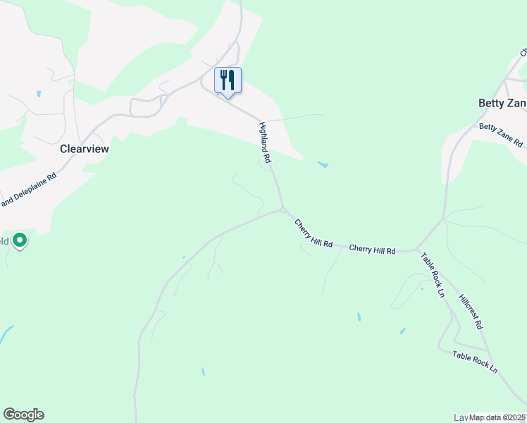 map of restaurants, bars, coffee shops, grocery stores, and more near 1367 Cherry Hill Road in Wheeling