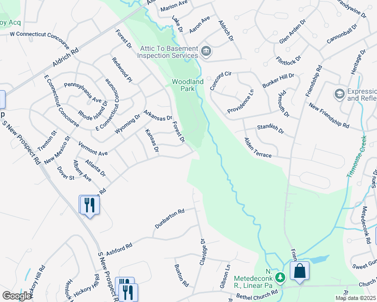 map of restaurants, bars, coffee shops, grocery stores, and more near 1024 Woodlane Road in Jackson Township