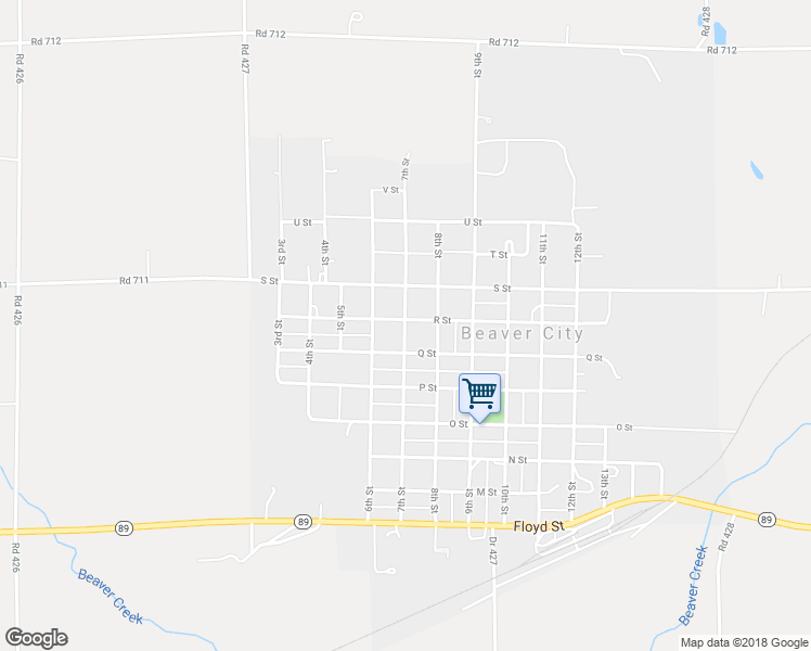 map of restaurants, bars, coffee shops, grocery stores, and more near 7th Street in Beaver City