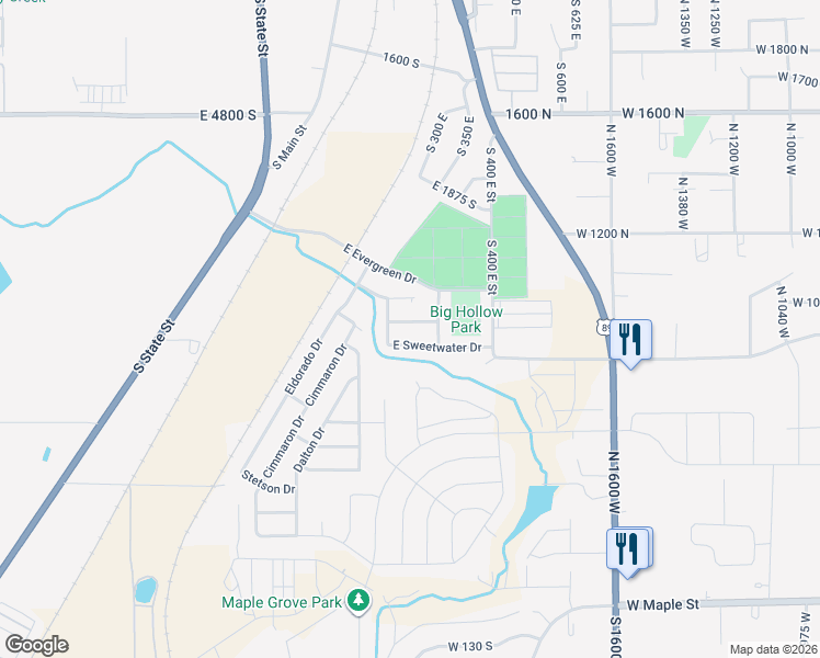 map of restaurants, bars, coffee shops, grocery stores, and more near 274 Winchester Dr in Springville