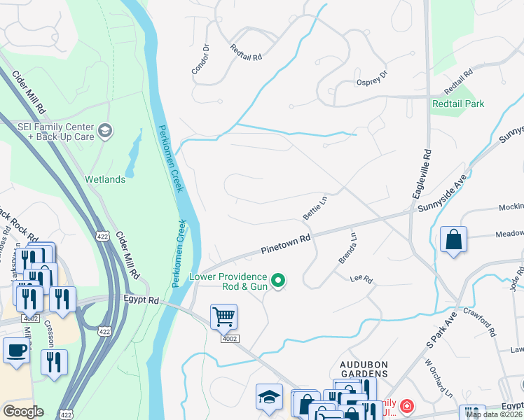map of restaurants, bars, coffee shops, grocery stores, and more near 50 Skyline Drive in Eagleville