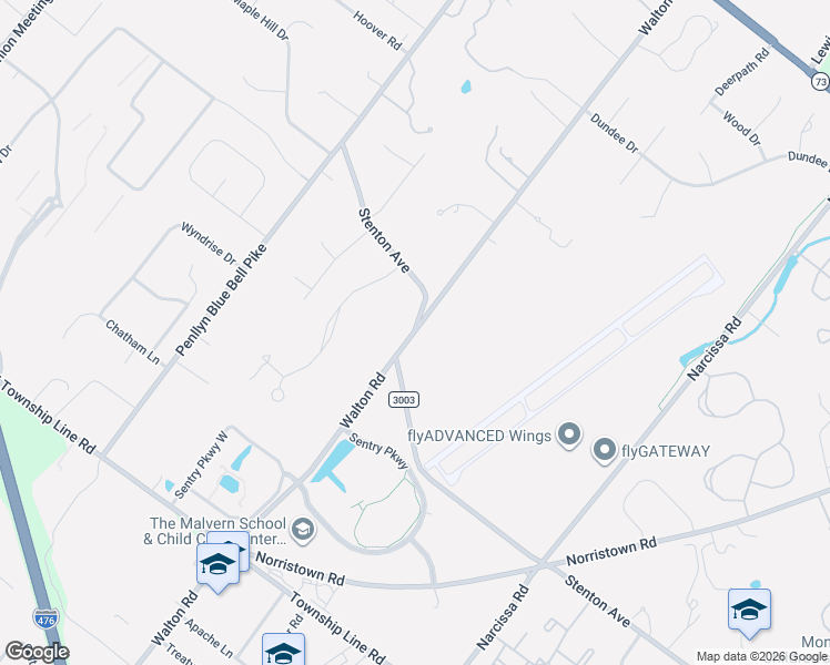 map of restaurants, bars, coffee shops, grocery stores, and more near 1501 Stenton Avenue in Blue Bell