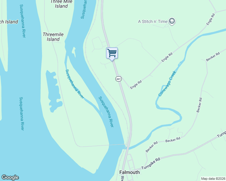 map of restaurants, bars, coffee shops, grocery stores, and more near 4077 River Road in Middletown