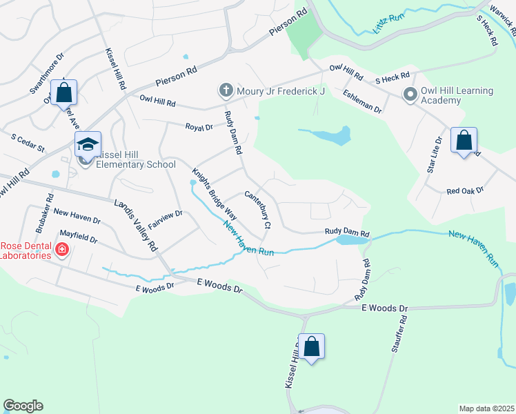 map of restaurants, bars, coffee shops, grocery stores, and more near 14 Canterbury Court in Lititz