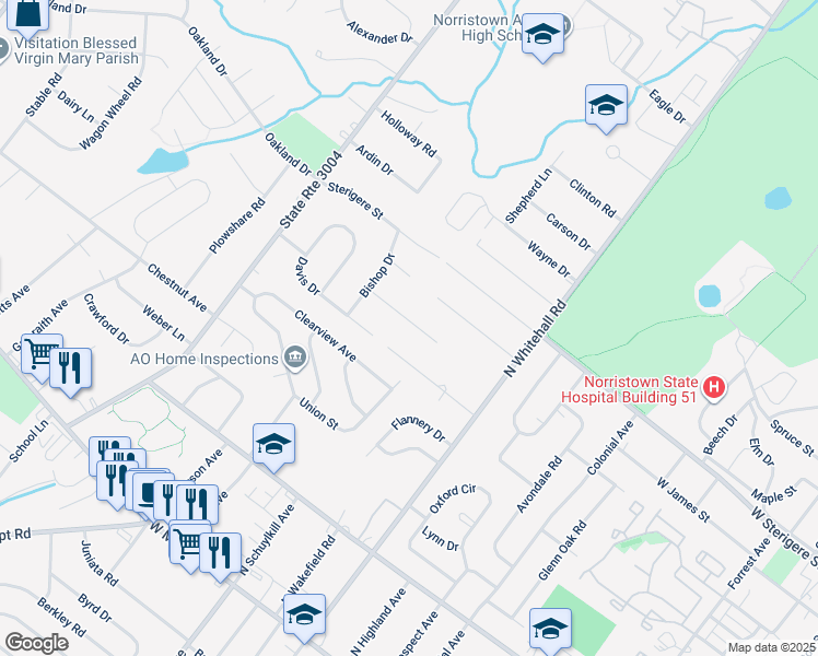 map of restaurants, bars, coffee shops, grocery stores, and more near 1892 Cardinal Circle in Eagleville