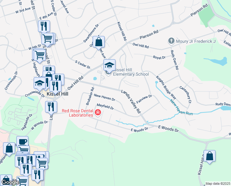 map of restaurants, bars, coffee shops, grocery stores, and more near 220 Landis Valley Road in Lititz