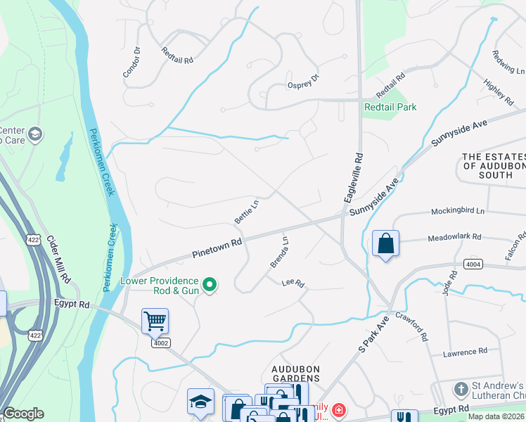 map of restaurants, bars, coffee shops, grocery stores, and more near 18 Bettie Lane in Eagleville