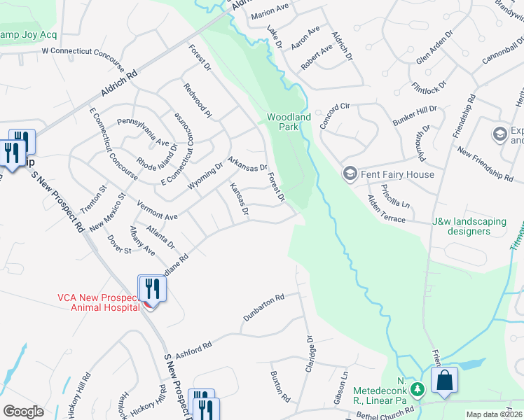 map of restaurants, bars, coffee shops, grocery stores, and more near 9 Nebraska Drive in Jackson Township