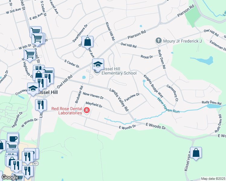 map of restaurants, bars, coffee shops, grocery stores, and more near 220 Landis Valley Road in Lititz