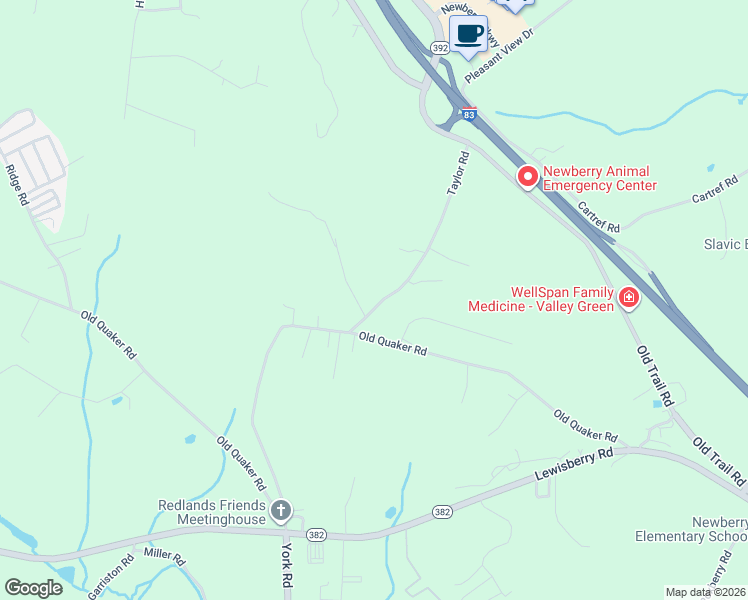 map of restaurants, bars, coffee shops, grocery stores, and more near 175 Taylor Road in York County