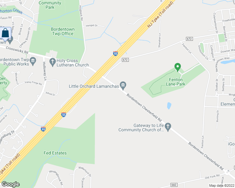 map of restaurants, bars, coffee shops, grocery stores, and more near 28 Crosswicks Chesterfield Road in Crosswicks