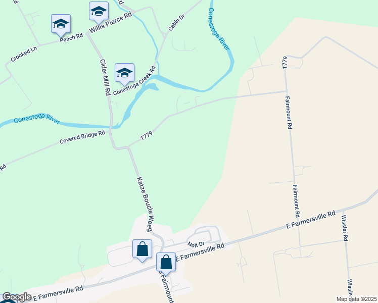 map of restaurants, bars, coffee shops, grocery stores, and more near 471 Goods Road in Ephrata