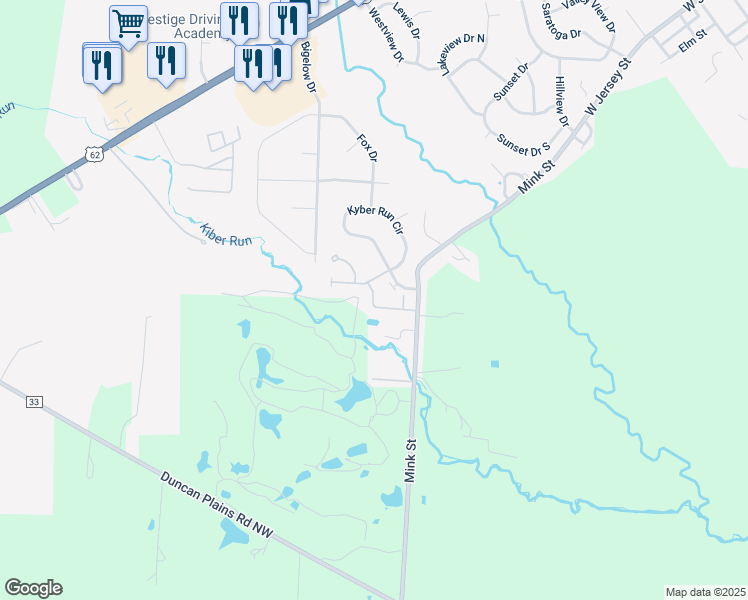 map of restaurants, bars, coffee shops, grocery stores, and more near 211 Redwood Drive in Johnstown
