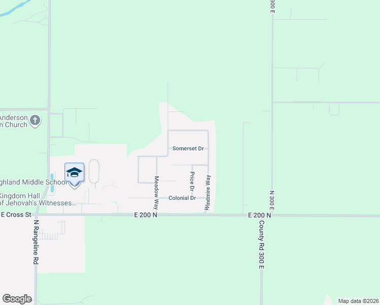 map of restaurants, bars, coffee shops, grocery stores, and more near 4028 Western Drive in Anderson
