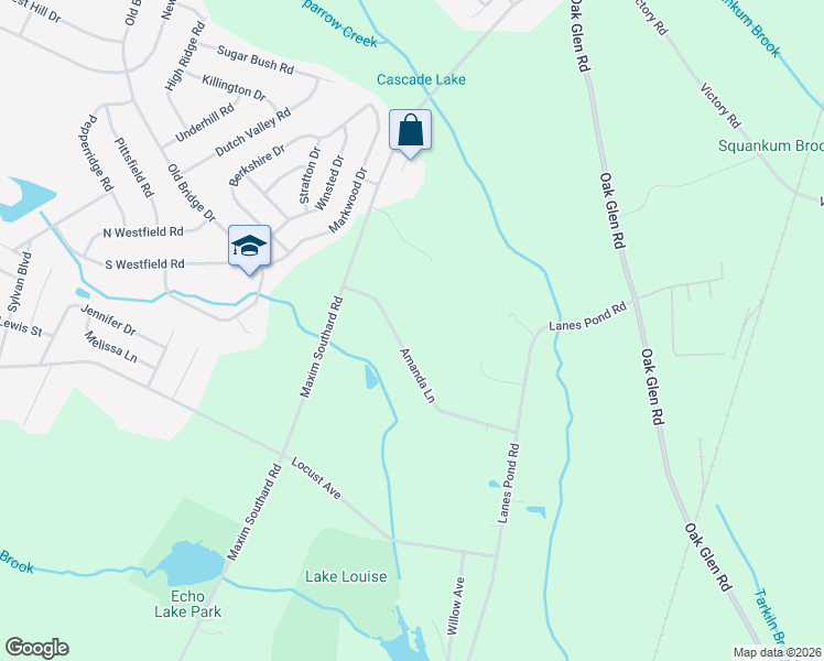 map of restaurants, bars, coffee shops, grocery stores, and more near 7 Amanda Lane in Howell Township