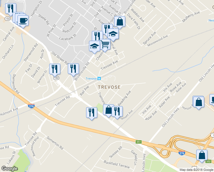 map of restaurants, bars, coffee shops, grocery stores, and more near 4801 Ridge Avenue in Feasterville-Trevose