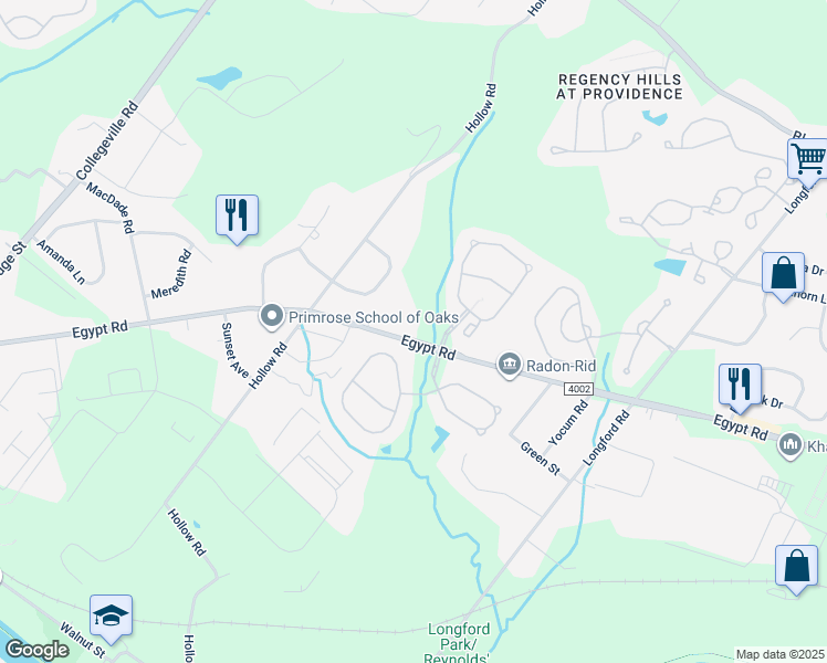 map of restaurants, bars, coffee shops, grocery stores, and more near 636 Egypt Road in Phoenixville