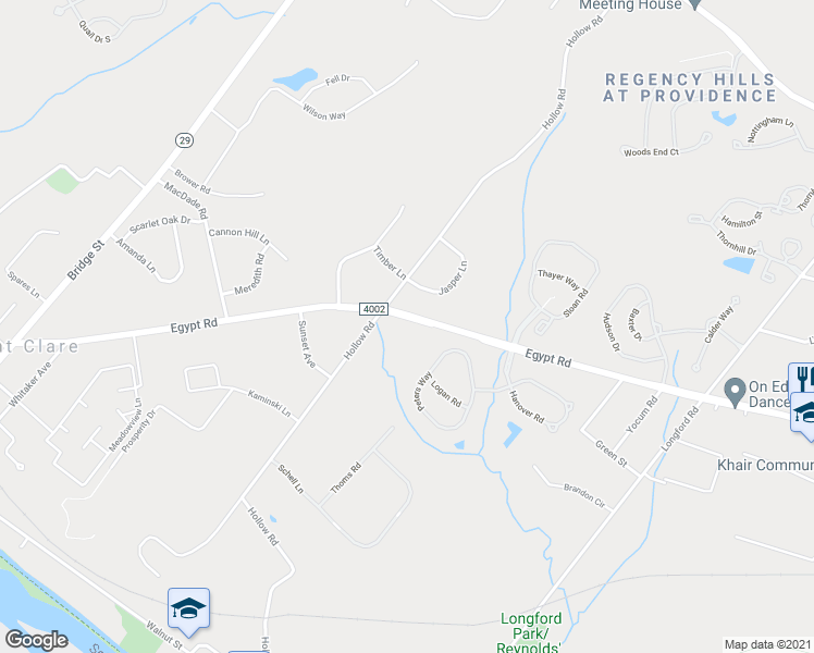 map of restaurants, bars, coffee shops, grocery stores, and more near 615 Egypt Road in Phoenixville