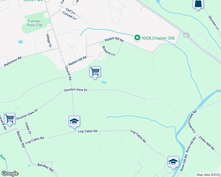 map of restaurants, bars, coffee shops, grocery stores, and more near 935 Disston View Drive in Lititz