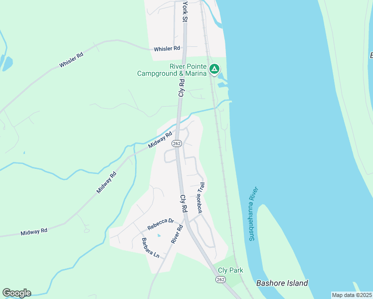 map of restaurants, bars, coffee shops, grocery stores, and more near 55 Shawnee Trail in York Haven
