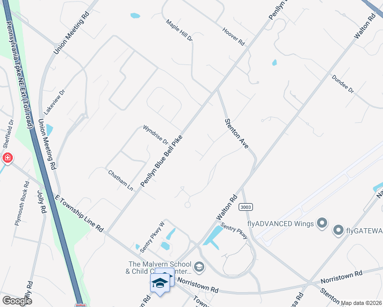 map of restaurants, bars, coffee shops, grocery stores, and more near 1475 Granary Road in Blue Bell