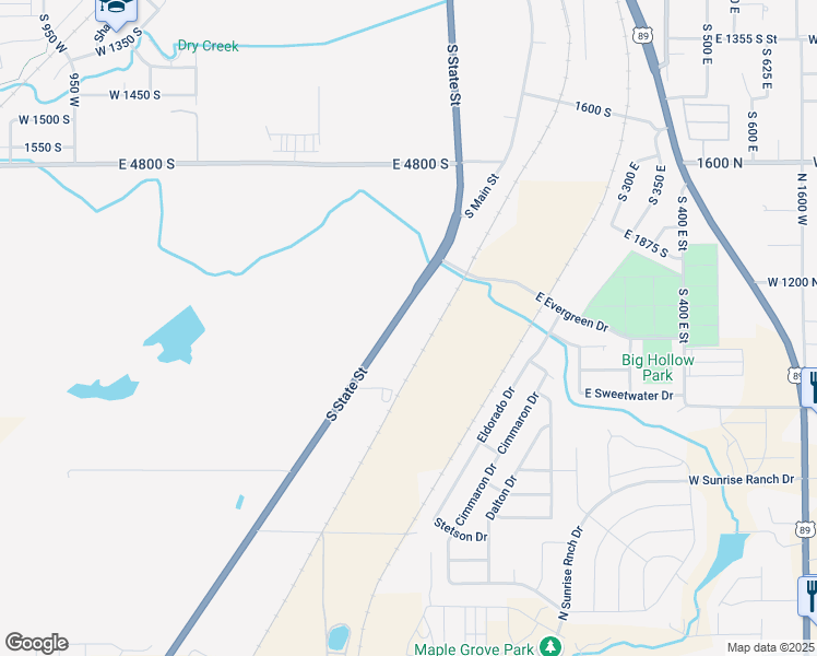map of restaurants, bars, coffee shops, grocery stores, and more near 1991 South State Street in Springville