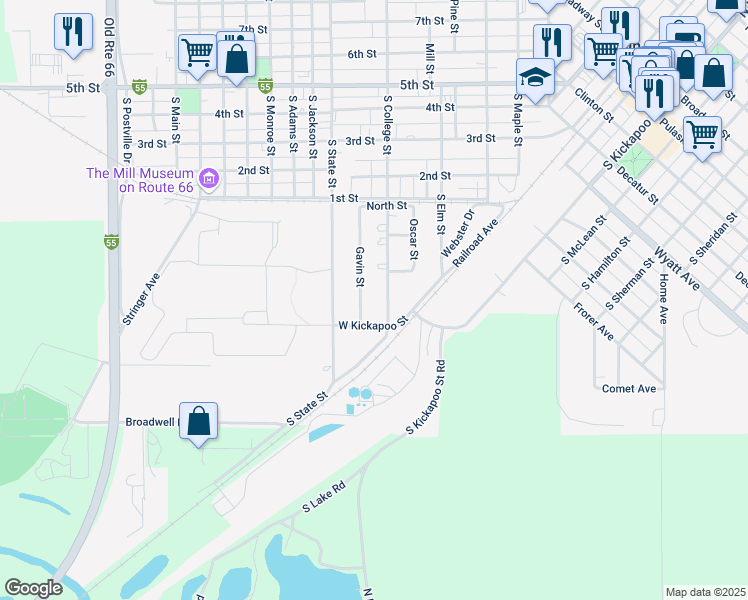 map of restaurants, bars, coffee shops, grocery stores, and more near 2-134 Gavin Street in Lincoln