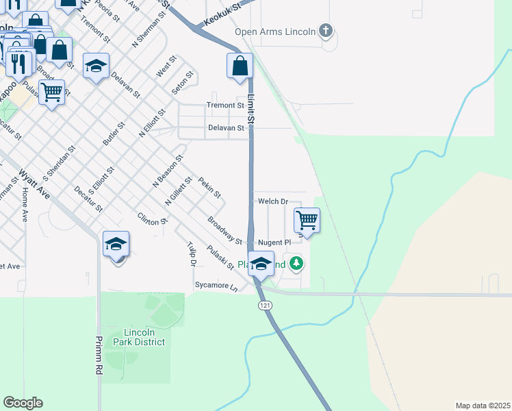 map of restaurants, bars, coffee shops, grocery stores, and more near 222 Limit Street in Lincoln