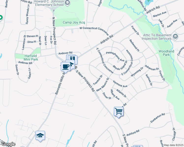 map of restaurants, bars, coffee shops, grocery stores, and more near 6 Upper Pennsylvania Avenue in Jackson