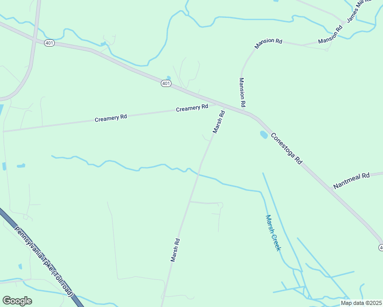 map of restaurants, bars, coffee shops, grocery stores, and more near 435 Marsh Road in Elverson
