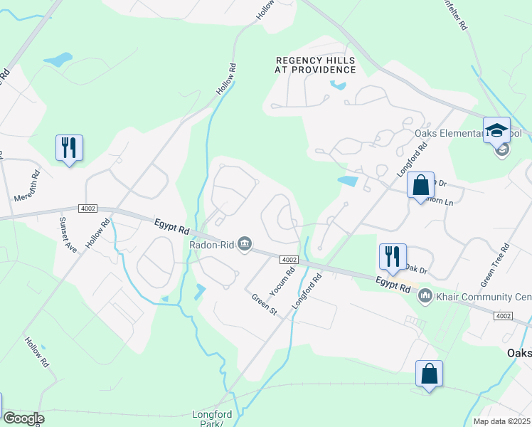 map of restaurants, bars, coffee shops, grocery stores, and more near 173 Hudson Drive in Phoenixville