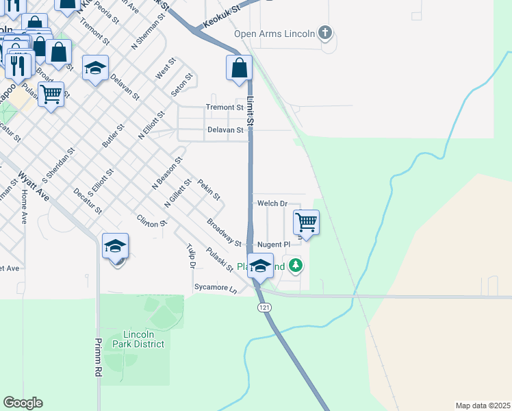 map of restaurants, bars, coffee shops, grocery stores, and more near 222 Limit Street in Lincoln