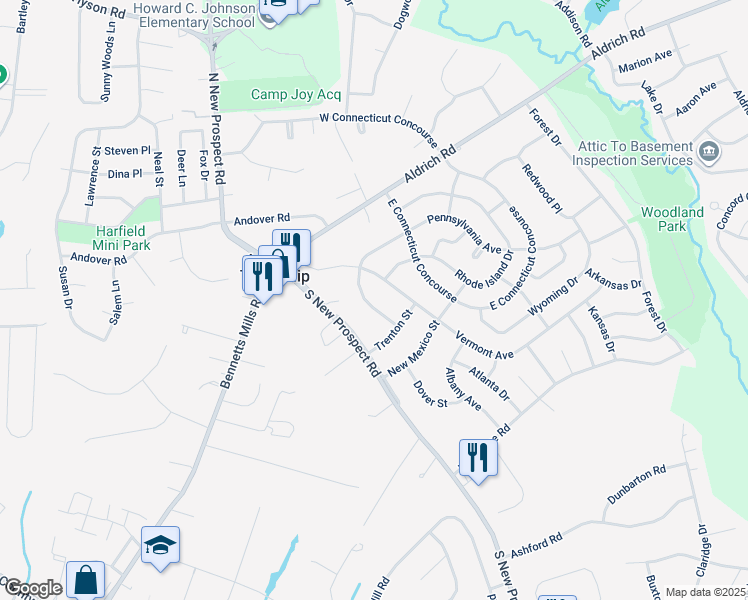 map of restaurants, bars, coffee shops, grocery stores, and more near 6 Upper Pennsylvania Avenue in Jackson