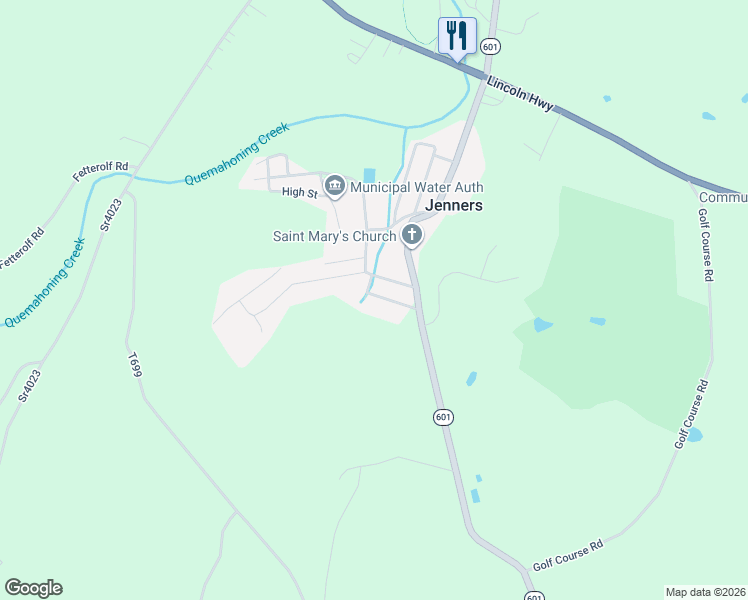 map of restaurants, bars, coffee shops, grocery stores, and more near 123 Bedford Street in Jenners