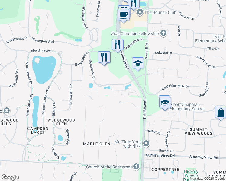 map of restaurants, bars, coffee shops, grocery stores, and more near 5078 Emerald Lakes Boulevard in Powell