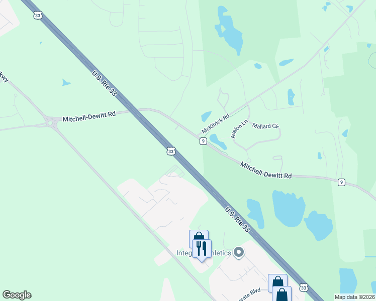 map of restaurants, bars, coffee shops, grocery stores, and more near 8841 Mitchell-Dewitt Road in Plain City